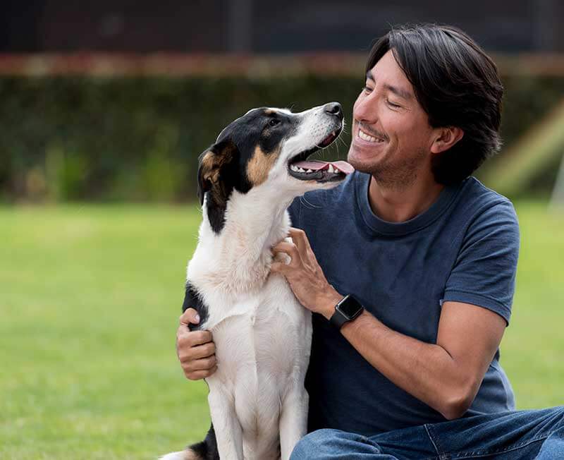 A man with his dog A man with his dog